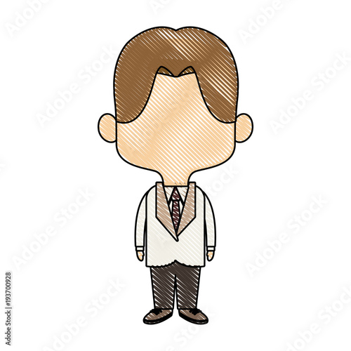 young happy groom man wear suit married vector illustration