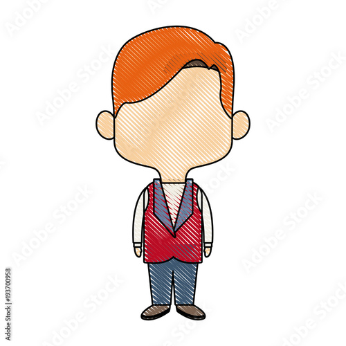 young happy groom man wear suit married vector illustration