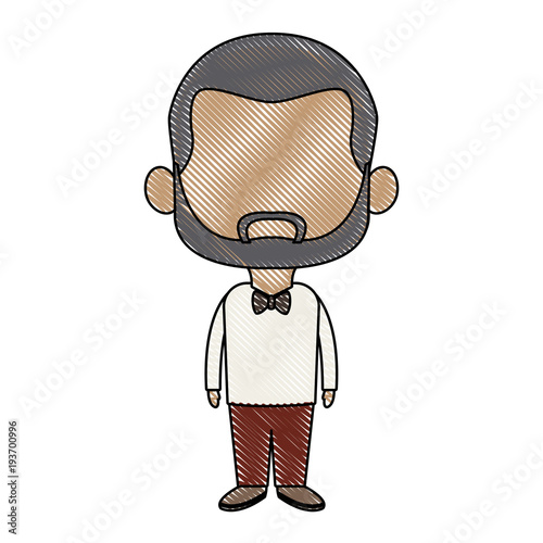 young happy groom man wear suit married vector illustration