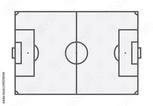 Soccer field lines on white background.