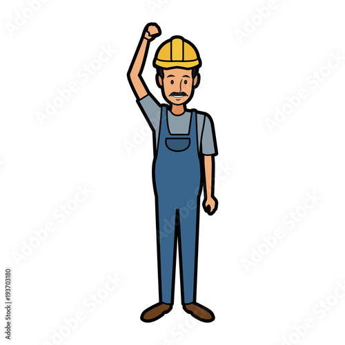 repairman or construction worker with safety hat vector illustration