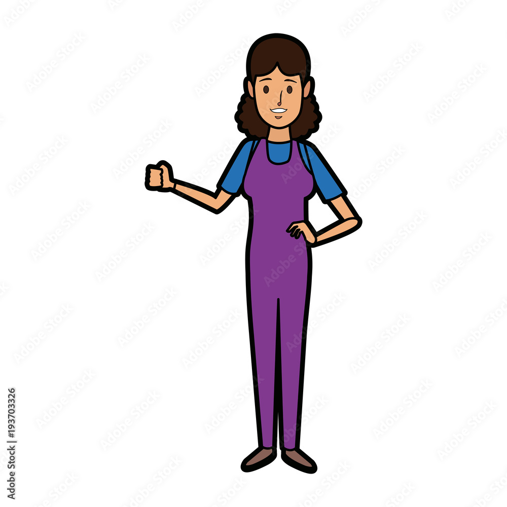 woman painter in uniform standing vector illustration woman painter in uniform standing vector illustration