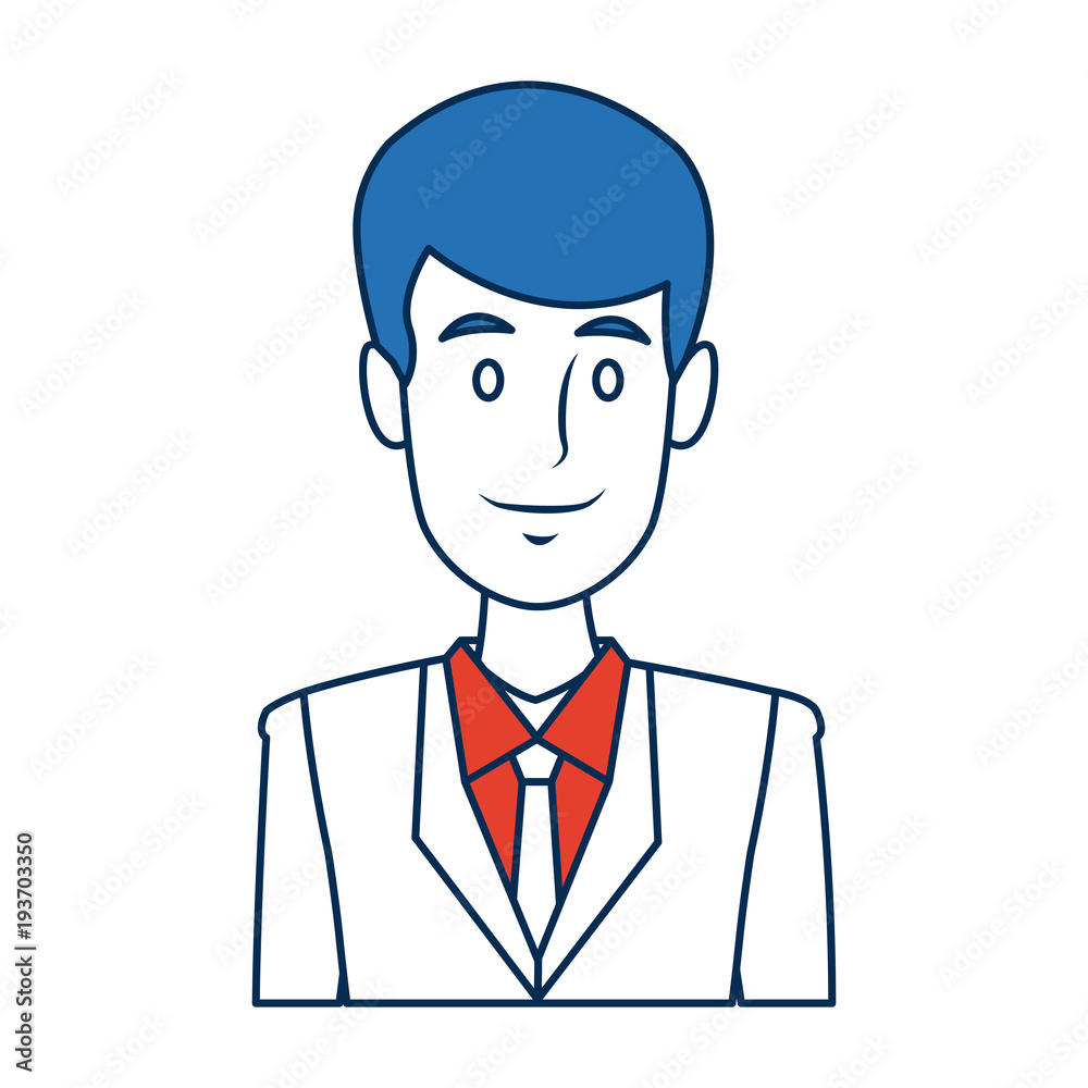 portrait man employee person character work vector illustration portrait man employee person character work vector illustration