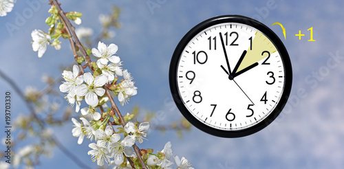Daylight Saving Time. Change clock to summer time.