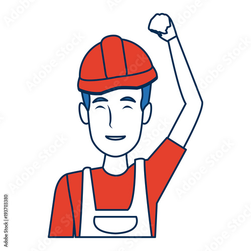 man construction worker labor force contractor occupation job vector illustration