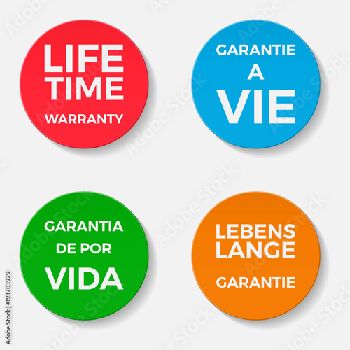 Lifetime warranty vector badge.