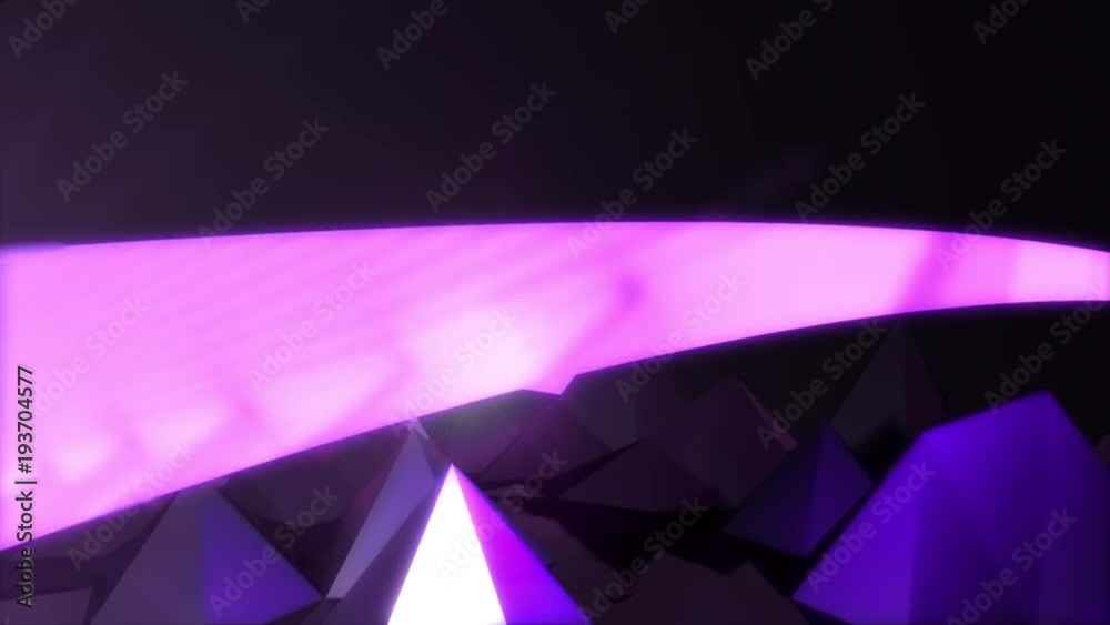 Low Poly World VJ Loop - V1 - Retro Futur Purple