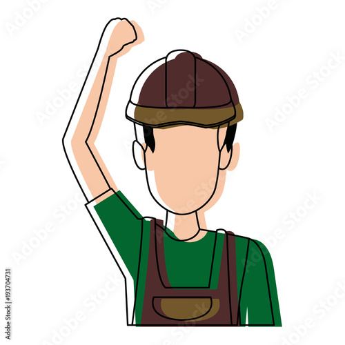 man construction worker labor force contractor occupation job vector illustration