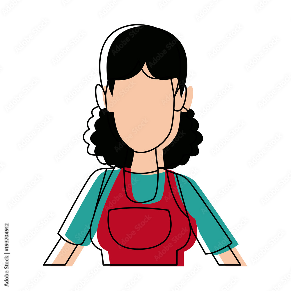portrait woman character employee work person vector illustration portrait woman character employee work person vector illustration