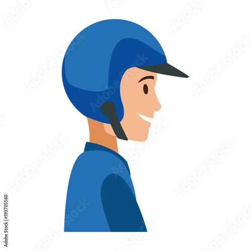 worker portrait of delivery man with helmet vector illustration