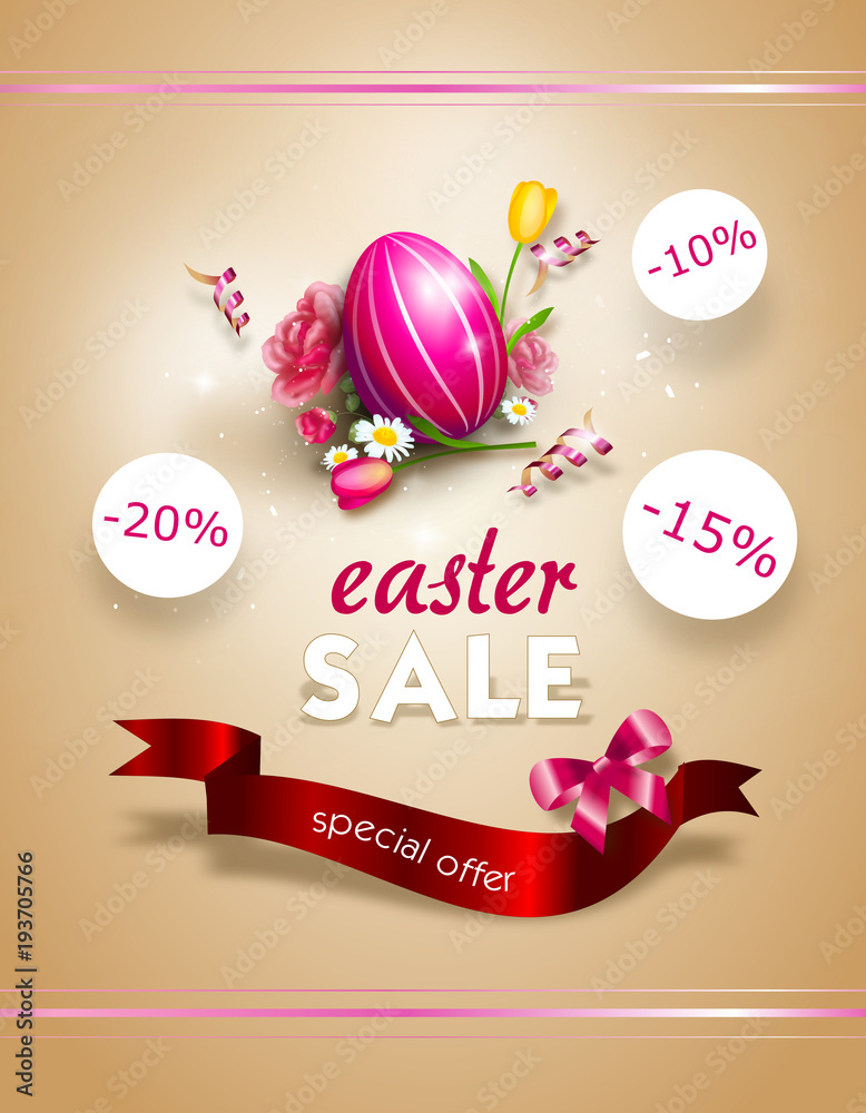 Naklejka premium Easter background decorated with easter egg