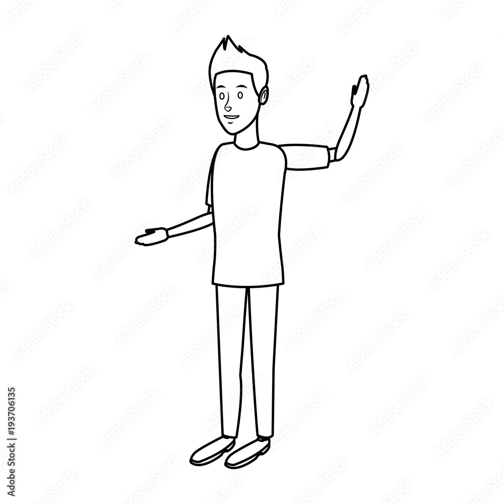 young man standing people character vector illustration young man standing people character vector illustration