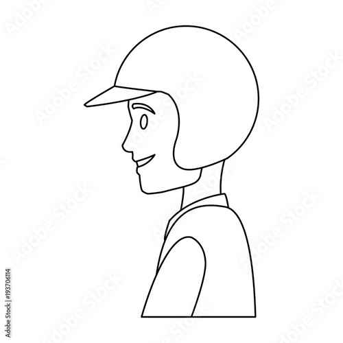 worker portrait of delivery man with helmet vector illustration