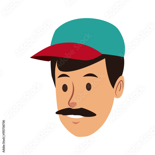 worker portrait of delivery man with cap vector illustration