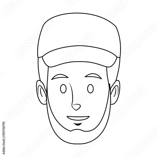 worker portrait of delivery man with cap vector illustration
