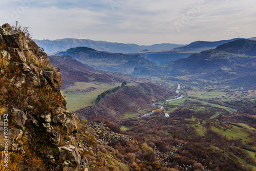 Above view of Dzoraget river's gorge, Armenia