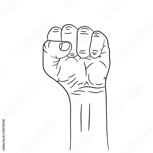 Pop art fist isolated. Vector illustration.