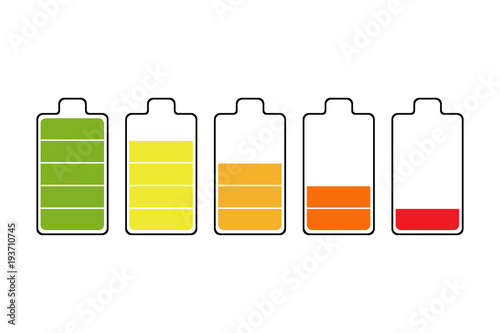 Battery set vector icon