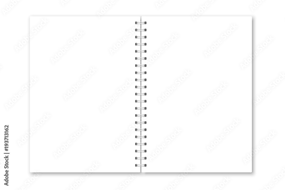 Vector realistic opened notebook cover. Vector realistic opened notebook cover.