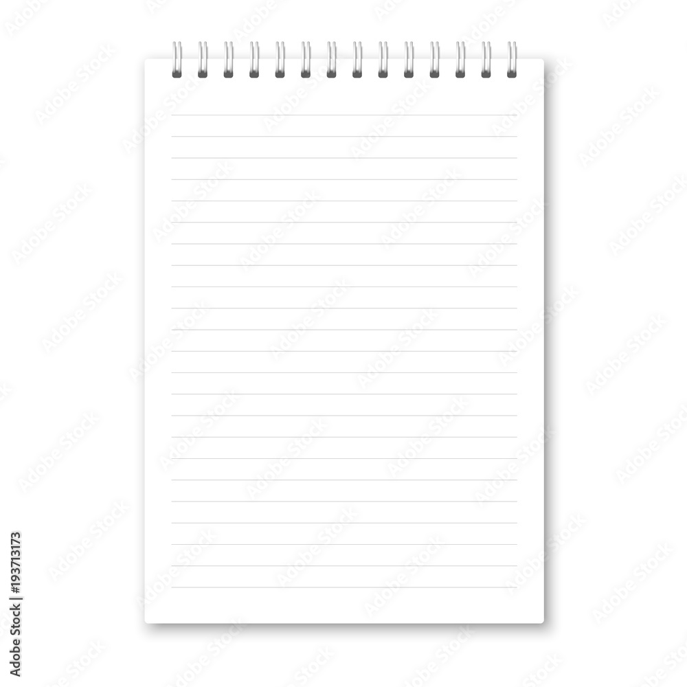 Vector realistic closed notebook. Vector realistic closed notebook.