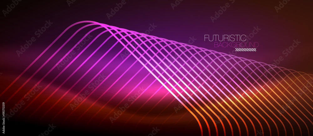 Neon glowing techno lines Neon glowing techno lines