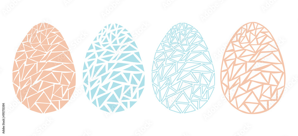 Vintage Easter eggs spring season vector isolated illustration