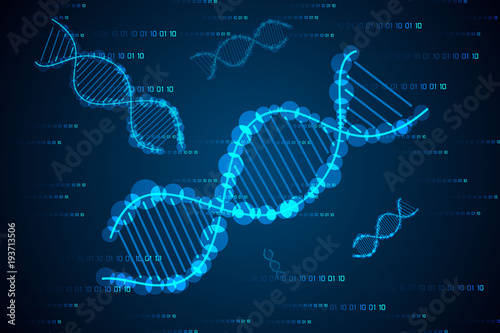 abstract science concept DNA hi tech on binary background