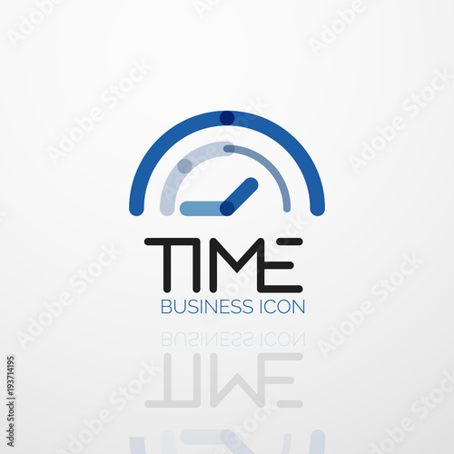 Vector abstract logo idea, time concept or clock business icon