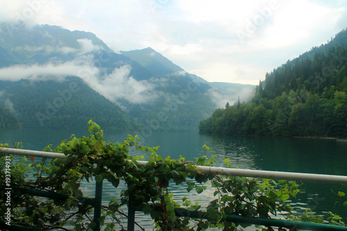 Riza. mountain lake of glacial-tectonic origin in the Western Caucasus