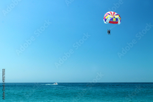 Paraglider over the sea