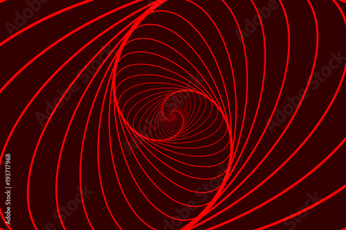  Rotating concentric ellipse, Ellipse optical illusion pattern - red, Geometric abstract backgroun