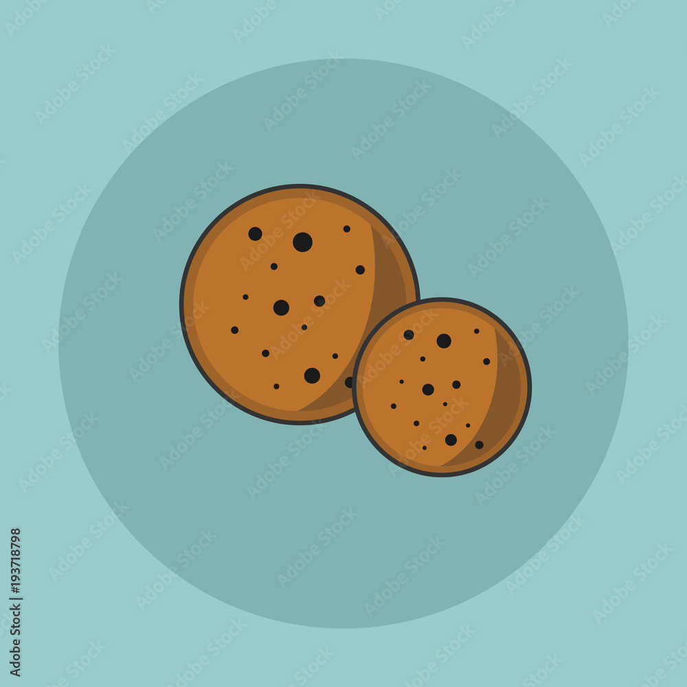 Fototapeta premium Chocolate Cookies Flat Icon
