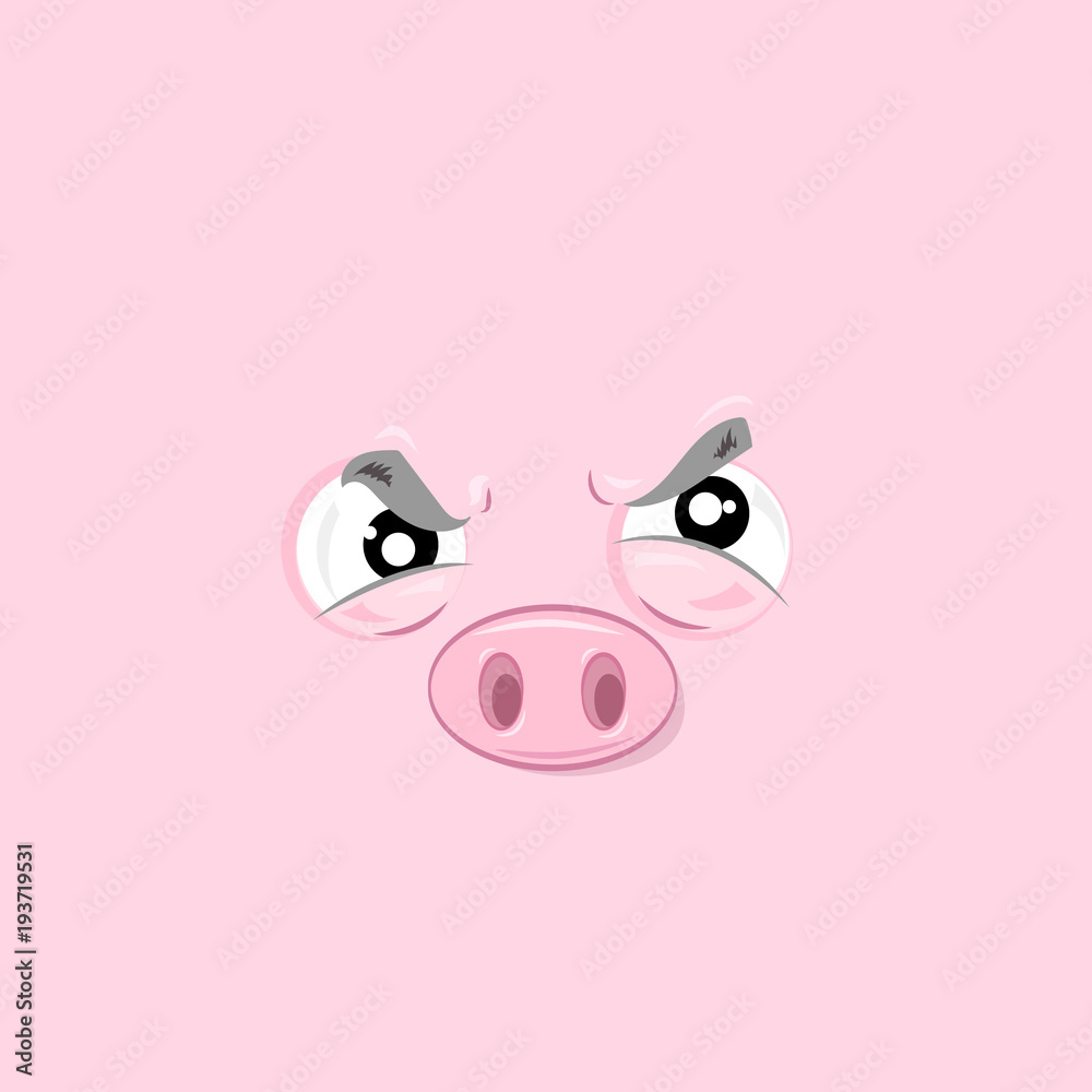Angry Piggy Illustration Angry Piggy Illustration