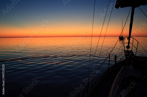 A peaceful morning and an early start sailing in the Bahamas. This anchorage is in the Berry Islands in the Northern Bahamas. © Daniel