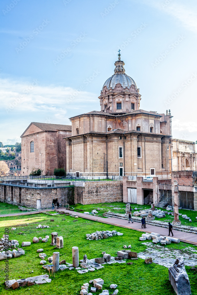Obraz premium Saint Cosma and Damiano Church, Rome, Italy