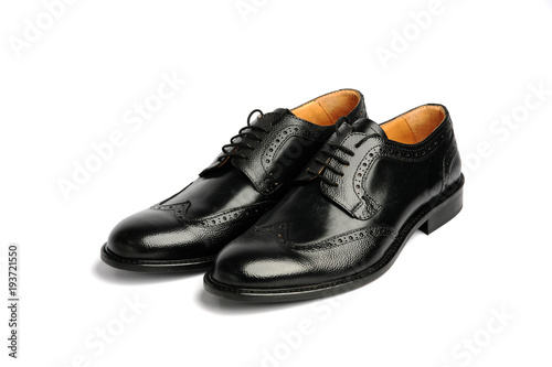 Male black shoes isolated on a white background