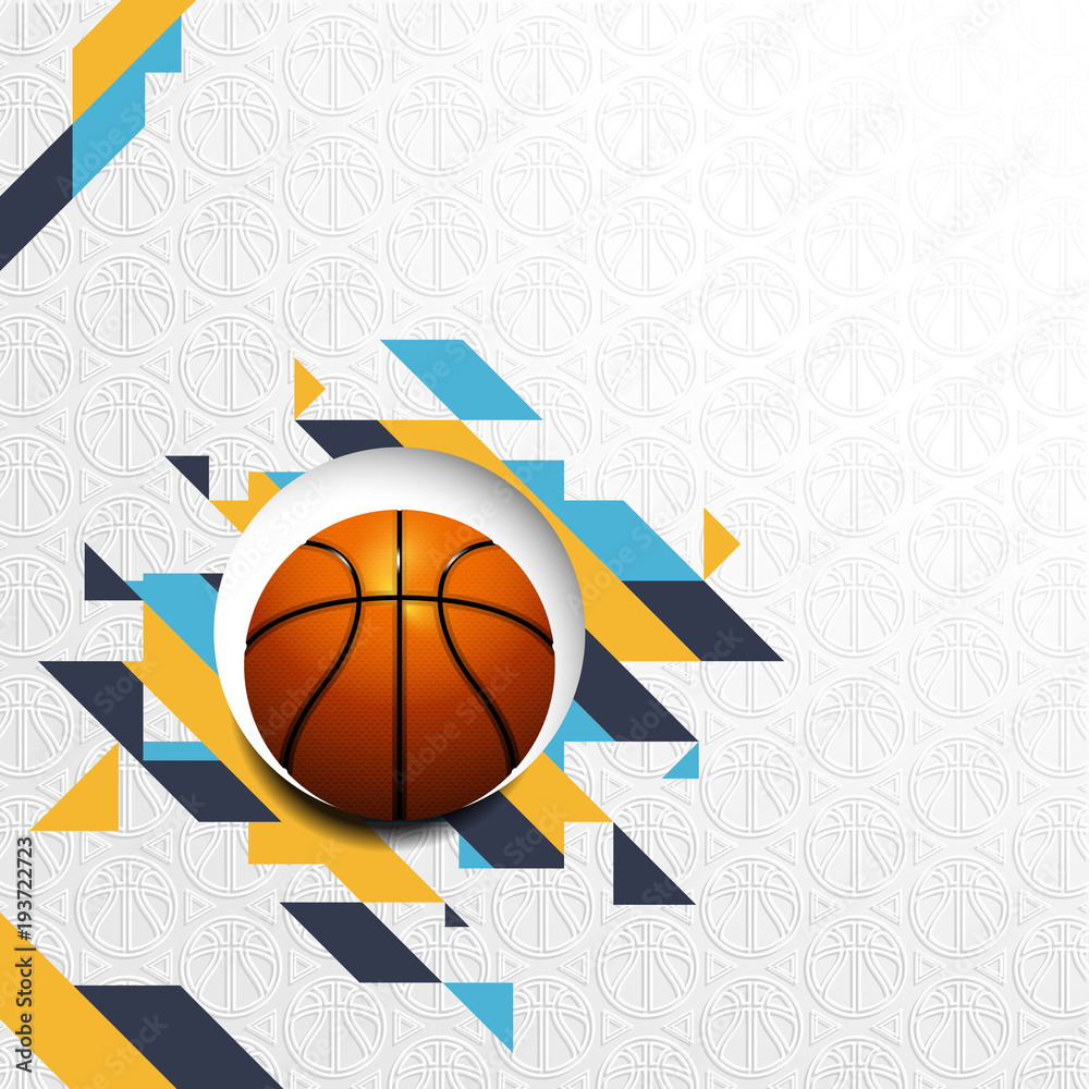 Fototapeta premium Modern basketball vector background with stripes ball pattern texture