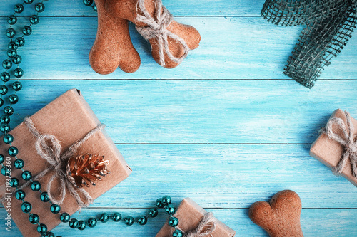 Christmas background whith Doggy biscuits