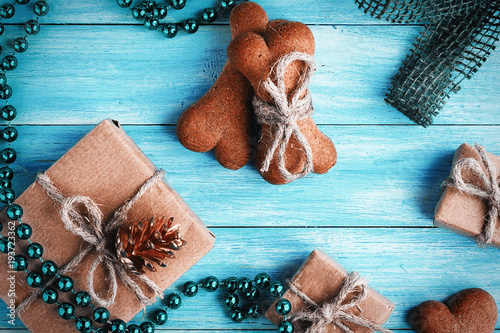 Christmas background whith Doggy biscuits