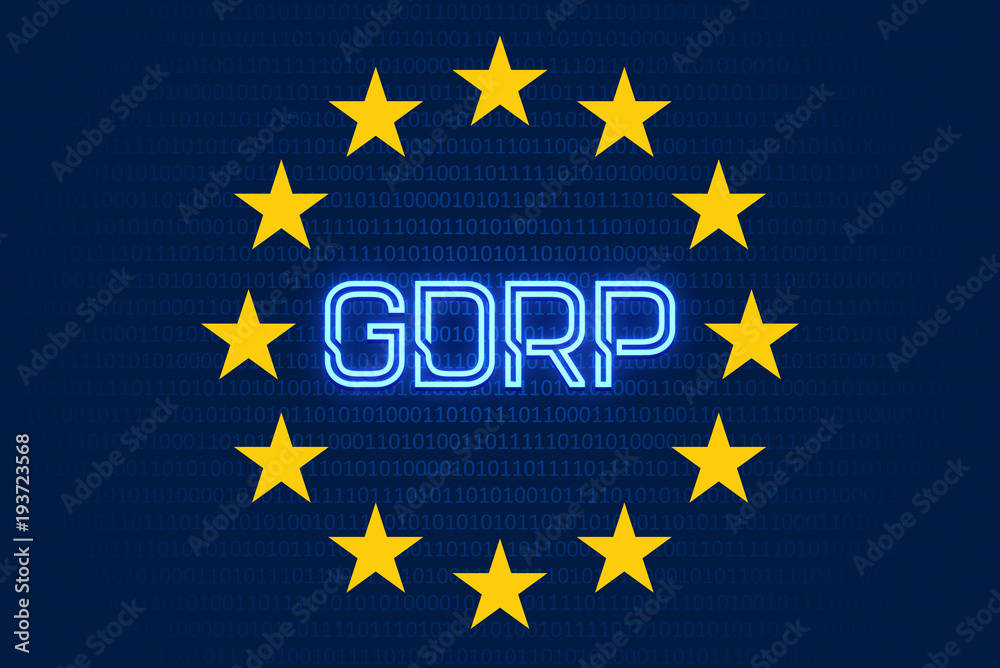 GDPR - General Data Protection Regulation neon style.
