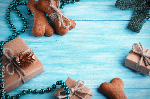 Christmas background whith Doggy biscuits