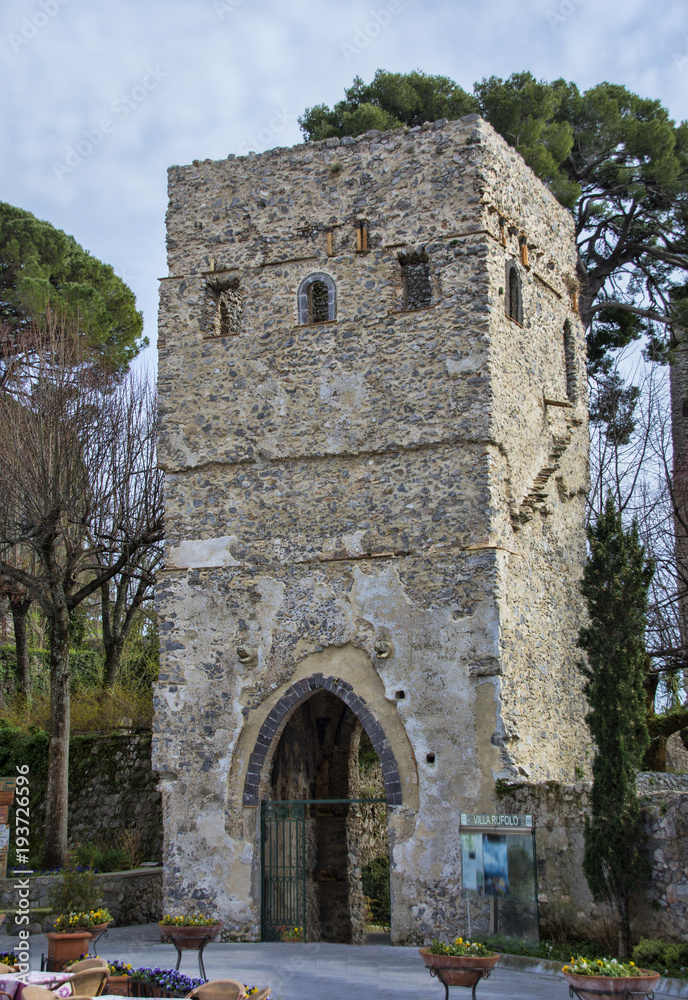 Entrance to Villa Rufolo in Ravello village, Amalfi Coast