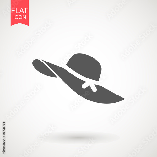 ladies or women's hat icon , web icon. Fashion. Vector illustration. Lady or women's beach hat . Elements of beach holidays . Graphic design. Signs and symbols for websites, web design, mobile app