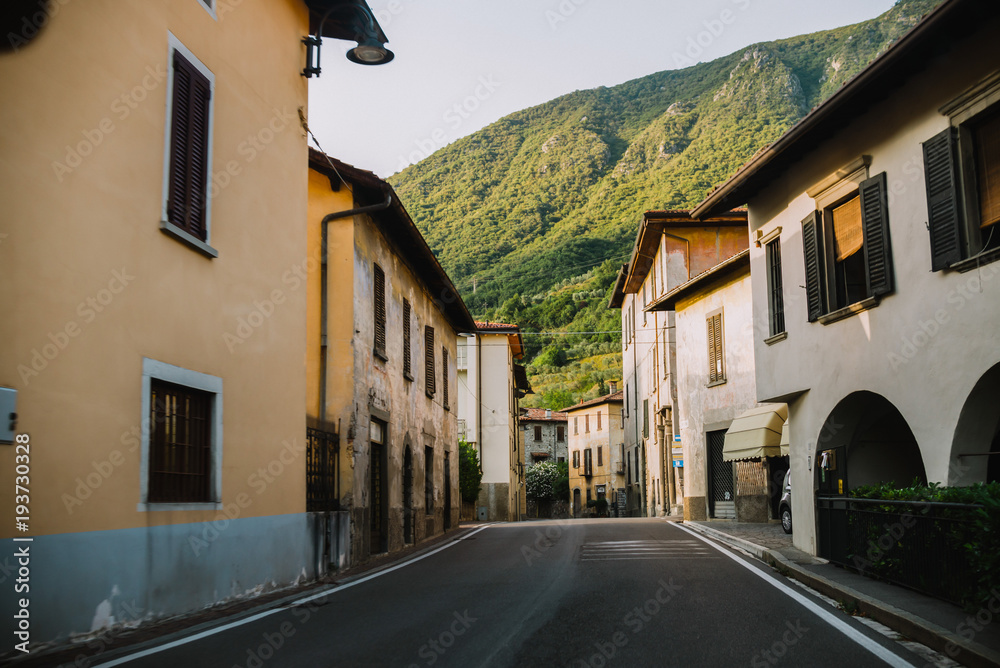 driving a car through Lobardy in Italy, Lake Iseo