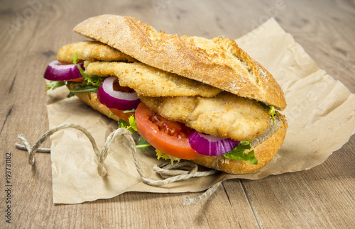 Bocadillo de escalope de pollo