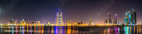 Skyline of Manama dominated by the World Trade Center Building. Bahrain photo