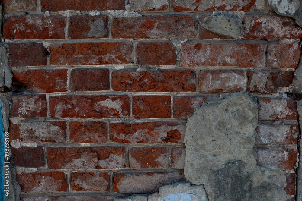 Red old brick wall, background, texture Red old brick wall, background, texture