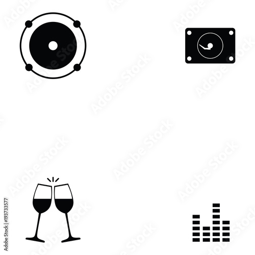 nightclub icon set