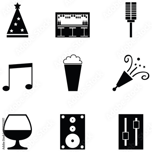 nightclub icon set