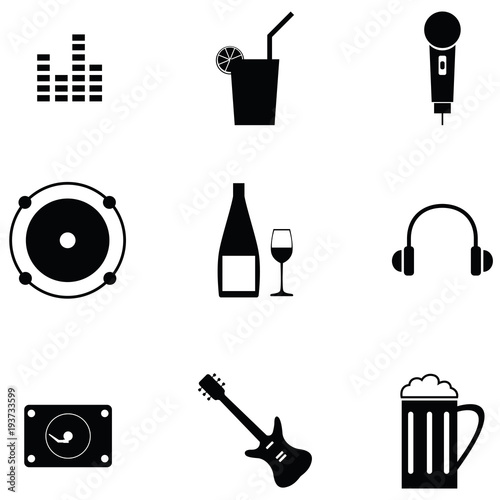 nightclub icon set